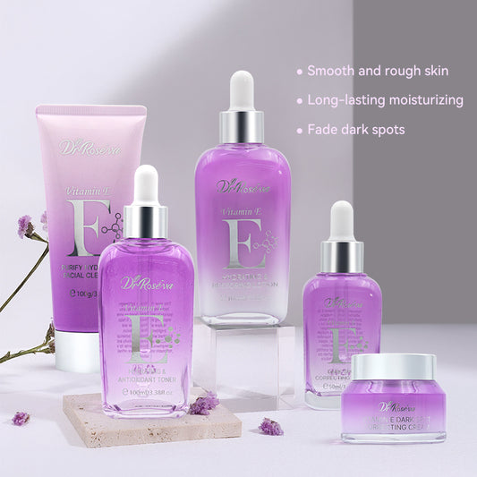 DR.ROSEVA 5Pcs Private Label Skincare Set Anti-Acne Dark Spot Remover Face Toner Cream Whitening Vitamin E Skin Care Sets