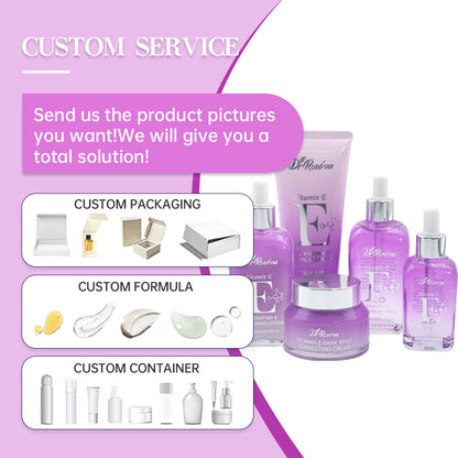 DR.ROSEVA 5Pcs Private Label Skincare Set Anti-Acne Dark Spot Remover Face Toner Cream Whitening Vitamin E Skin Care Sets