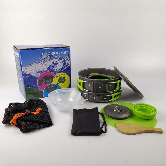 Outdoor Camping Cookware & Tableware Set – Lightweight Folding Cooking Gear for Hiking & Picnic