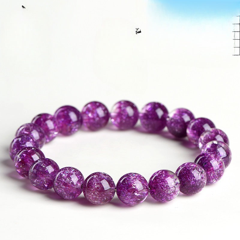 Purple Colorful Super Seven Fireworks Flashing Scattered Beads Bracelet