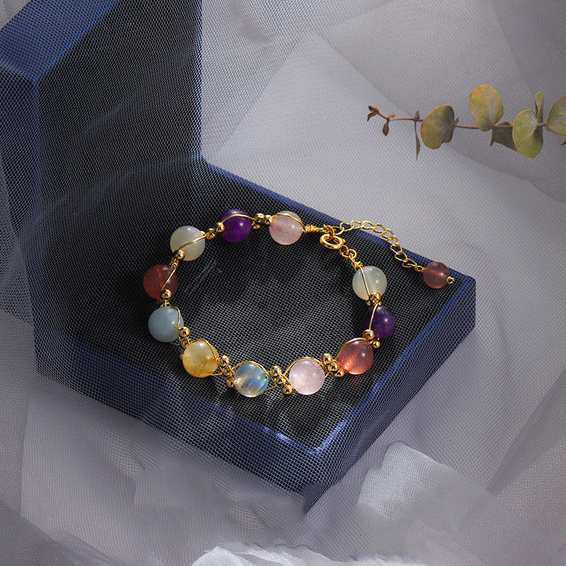 Natural Crystal Bracelet Korean Version Sweet And Deep Colorful