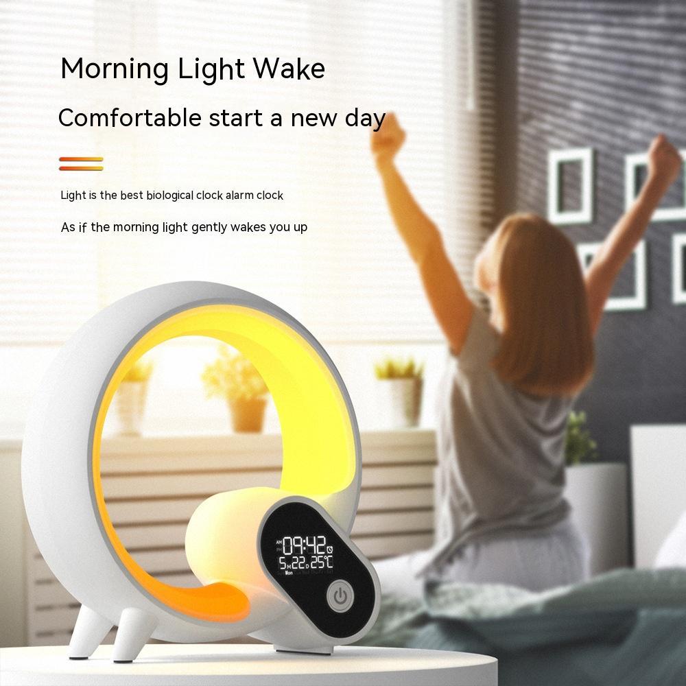 Q Light Sunrise Alarm Clock – Bluetooth Speaker with Smart Wake-Up & Colorful LED Display