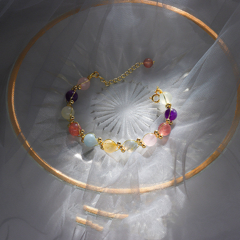 Natural Crystal Bracelet Korean Version Sweet And Deep Colorful