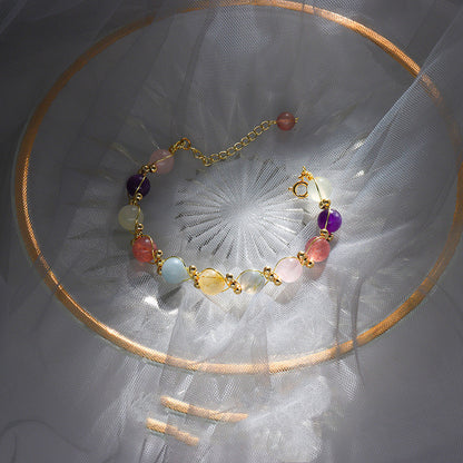 Natural Crystal Bracelet Korean Version Sweet And Deep Colorful