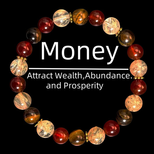 Natural Tigereye Beaded Crystal Bracelet