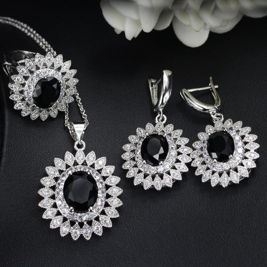 SUNFLOWER Sets Of Chain Bride Zircon Set