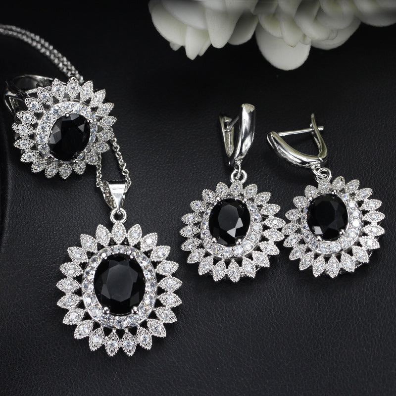 SUNFLOWER Sets Of Chain Bride Zircon Set