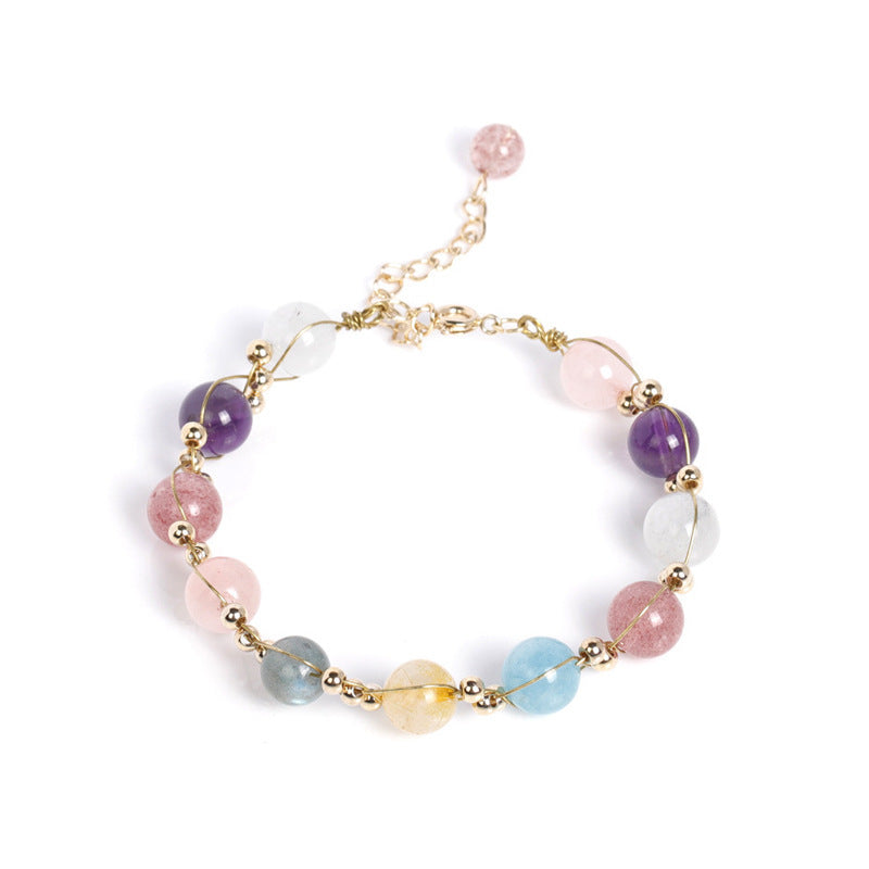 Natural Crystal Bracelet Korean Version Sweet And Deep Colorful