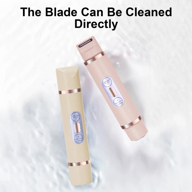 Dual-Head Electric Shaver for Women – Painless Epilator & Bikini Trimmer for Face, Legs & Underarms