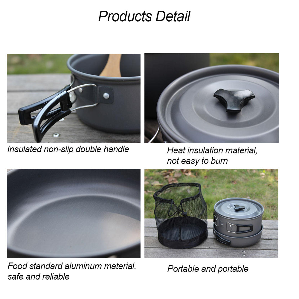 Outdoor Camping Cookware & Tableware Set – Lightweight Folding Cooking Gear for Hiking & Picnic