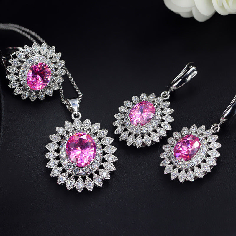 SUNFLOWER Sets Of Chain Bride Zircon Set