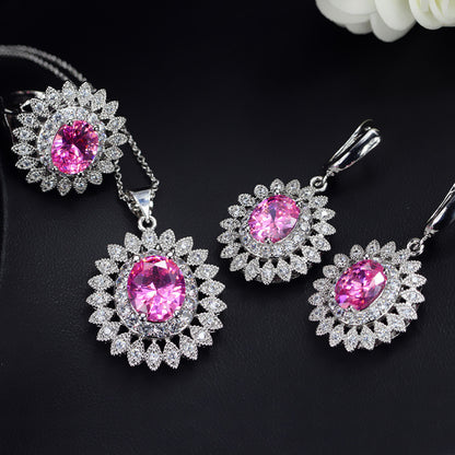SUNFLOWER Sets Of Chain Bride Zircon Set