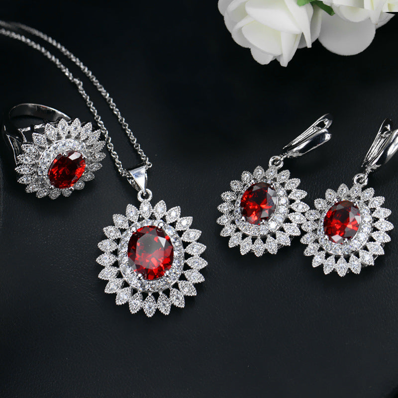 SUNFLOWER Sets Of Chain Bride Zircon Set