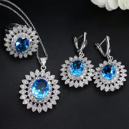 SUNFLOWER Sets Of Chain Bride Zircon Set
