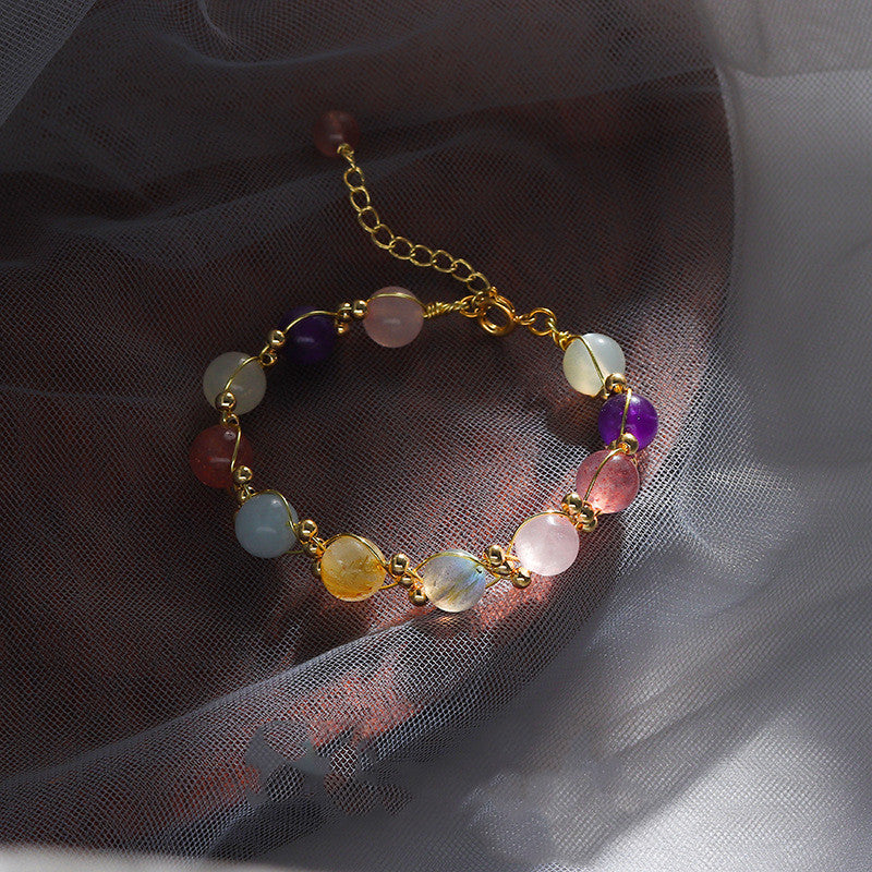 Natural Crystal Bracelet Korean Version Sweet And Deep Colorful