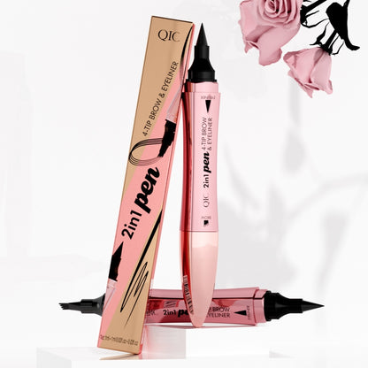 2-in-1 Eyebrow Pencil & Eyeliner – Dual-Headed 3D Micro-Carved Four-Fork Liquid Brow Pen