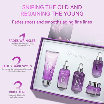 DR.ROSEVA 5Pcs Private Label Skincare Set Anti-Acne Dark Spot Remover Face Toner Cream Whitening Vitamin E Skin Care Sets