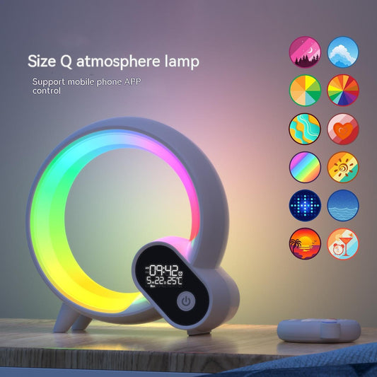 Q Light Sunrise Alarm Clock – Bluetooth Speaker with Smart Wake-Up & Colorful LED Display